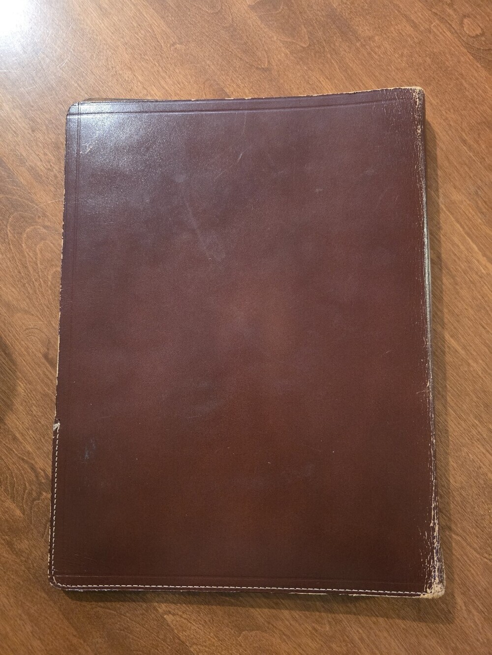 Vtg Brown Leather Portfolio with gold stamp "Littelfuse" - Picture 2 of 7